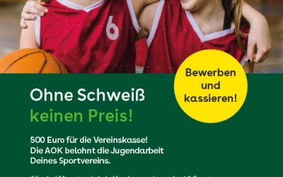 1. FC Hambach erhält AOK-Gesundheitspreis – 500 Euro für die Vereinsjugendkasse